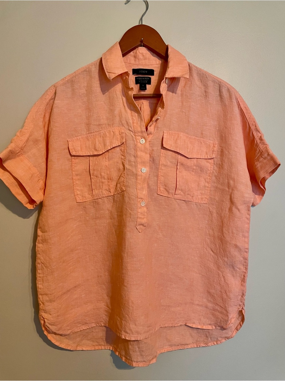 J. Crew Baird McNutt Roomy Linen Popover Shirt Womens Size 2